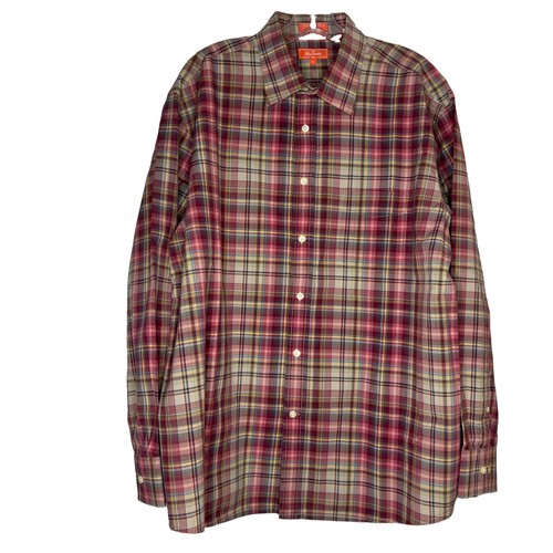 Façonnable, vintage faconnable Men’s Plaid Shirt Long Sleeve Button Up Sz XL