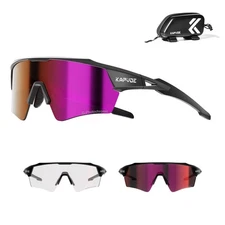 KAPVOE Photochromic Cycling Glasses Men Women Sport Sunglasses UV Protection
