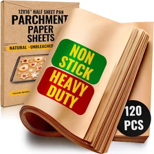 Parchment Paper Sheets for Baking, 12X16 in 120 Pcs by  | Precut Non-Stick & Unb