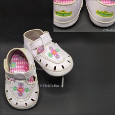 Vtg Sesame Street Jim Henson Flowers Fisherman Baby Shoes White Y2K Size 1 EUC