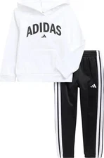 Adidas Boys Kids' Logo Fleece Graphic 2 Piece Set Hoodie Size S  ( 8 Years )