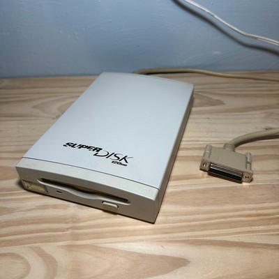 VTG IMATION SUPERDISK 120MB Parallel Port Drive 11795 UNTESTED w Cord - Good