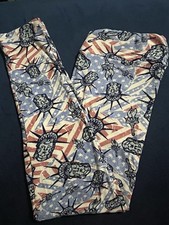 LuLaRoe Women  s Leggings Size TC  American Flag July 4th Statue Of Liberty Lady