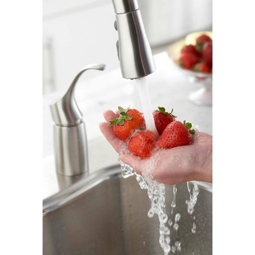 KOHLER Simplice Single-Handle Pull-Down Sprayer Kitchen Faucet in Vibrant - Picture 8 of 10