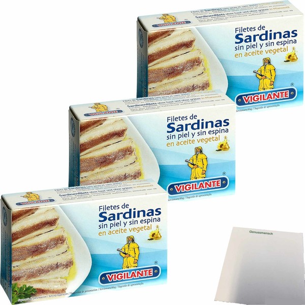 Vigilante Sardinen In OlivenöL Sardinas En Aceite De Oliva 3Er Pack 3X120G Dose-image
