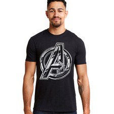 Image of Official Marvel Mens Avengers Infinity Logo T-shirt Black S - XXL