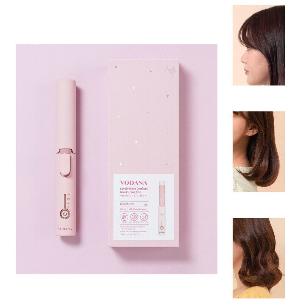 VODANA Lovely Wave Cordless Mini Hair Curling Iron USB Charging