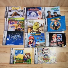 Nintendo Gameboy Advance Booklet Manual Lot Super Mario Mario Kart Spyro Etc