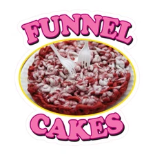 Food Truck Decals Funnel Cakes Style B Restaurant and Food Concession Sign Pink