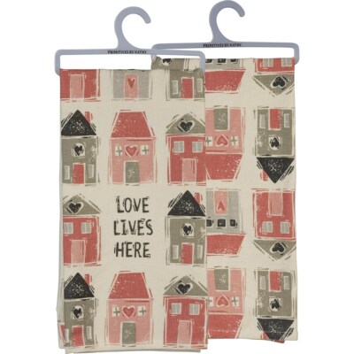 NEW!~''Love Lives Here''~DISH TOWEL~Hand/Kitchen/Tea/Bath/Finger tip