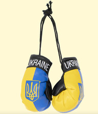 Mini Boxhandschuhe Ukraine ins Auto Spiegelanhänger Boxen Handschuhe 1 Paar
