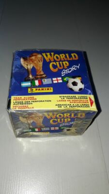 PANINI WORLD CUP STORY BOX 50 SEALED PACKETS STICKERS FIND MARADONA PELE CRUYFF