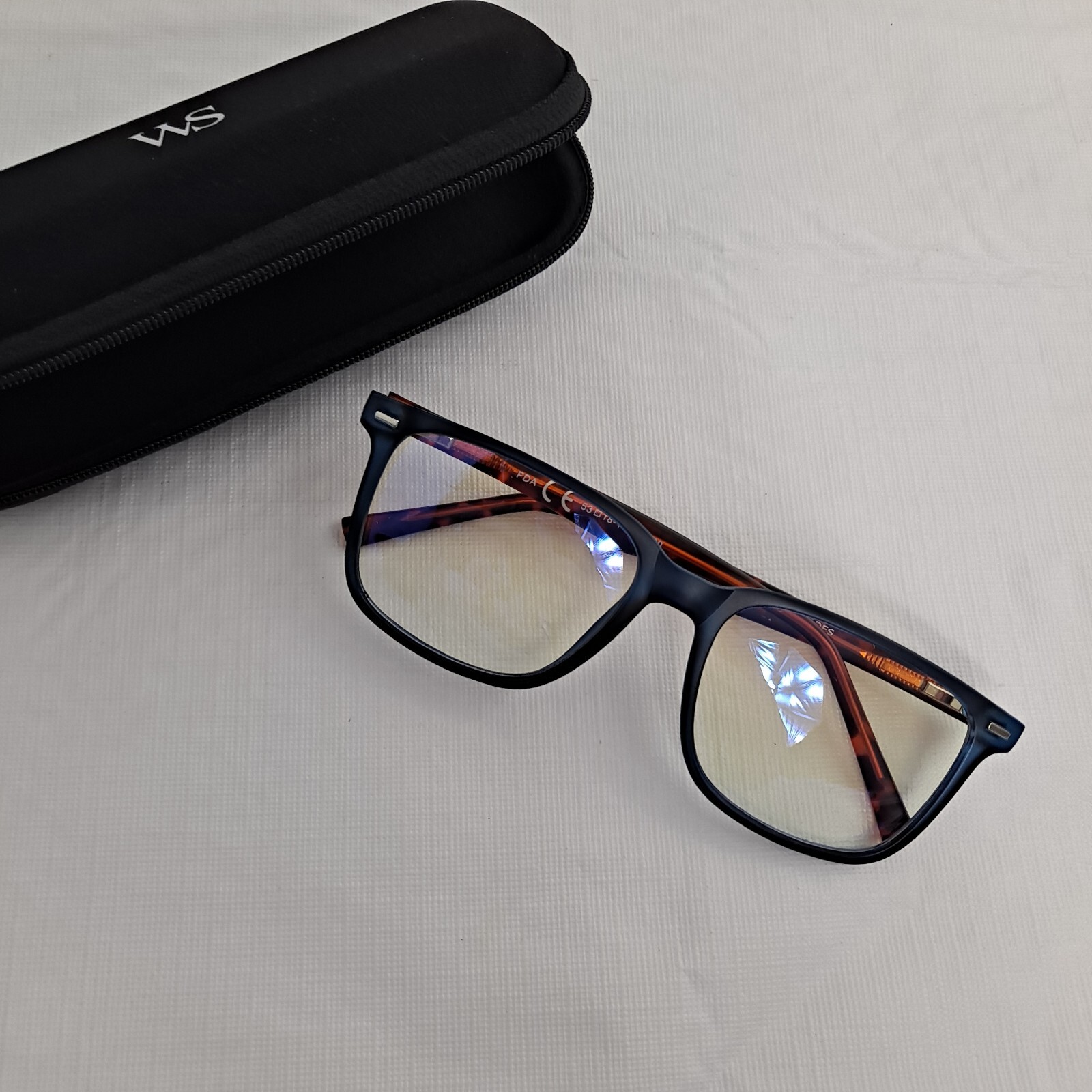 Blue Light Glasses Adult Blue Frames Brown Earpieces-image