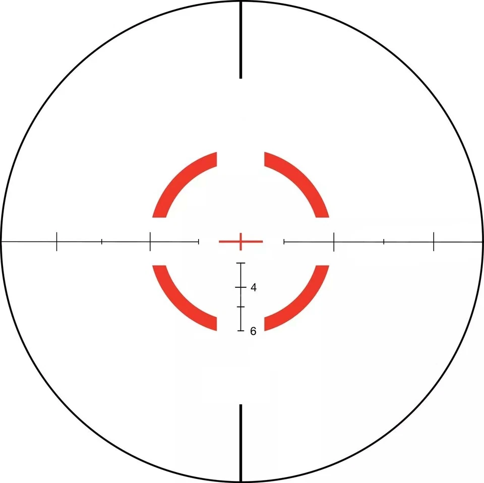 VCOG 1-6x24mm FFP mira círculo segmentado VC16 retículo vermelho iluminado - Imagem 2 de 4