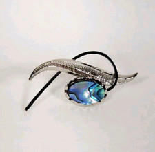 Ariki Abstract Pana Shell Brooch Silver Palladium Plated Pin