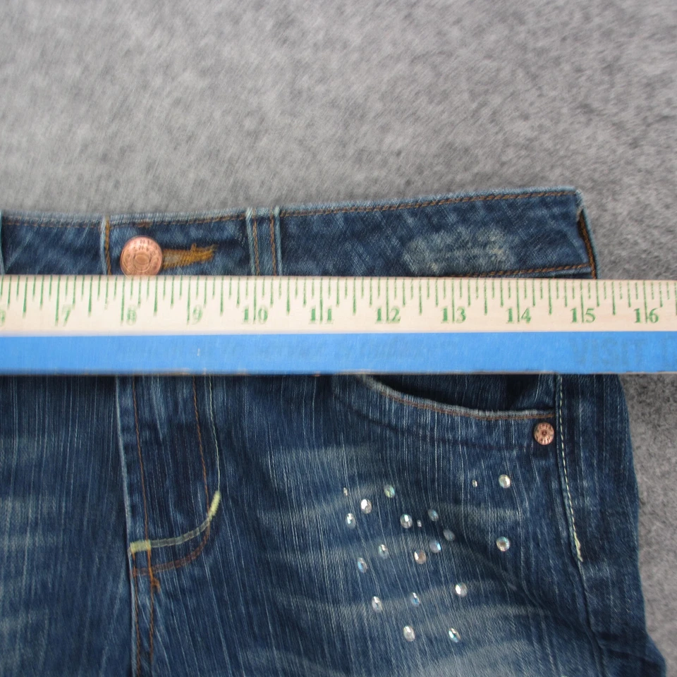 Pantalones de mezclilla acampanados Hint para mujer 4 azules lavado medio Foto 3 de 4