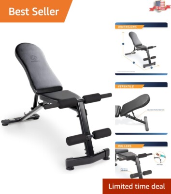Multi-Purpose Workout Bench with Adjustable Back Pad - Compact Home Gym Solution