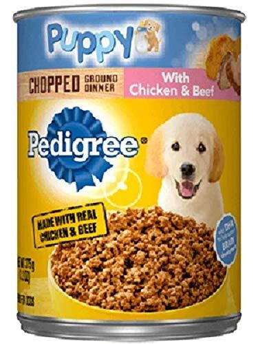 Pedigree Traditional Ground Dinner Chicken and Beef Canned Puppy Food 13.2 Ou...