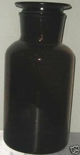 Amber glass lab reagent bottle wide mouth 500 ml 16 oz with ground stopper New