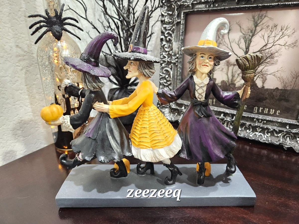 Halloween Trio Witches Dancing Sculpture Figurine Tabletop Decor ...