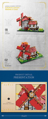 Reobrix European Century Windmills Town Model Modular Building Blocks 2296Pcs - Picture 9 of 11