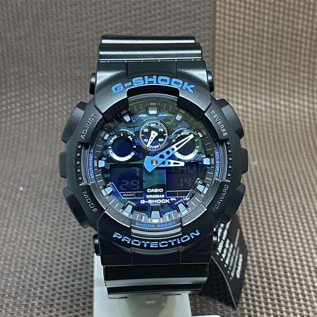 Casio G-Shock GA-100CB-1A Blue Tone Camouflage Face Analog Digital Men's  Watch