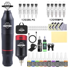 Tattoo Machine Kit Wireless Tattoo Pen Rotary Coreless Motor Ink Needlees Cups