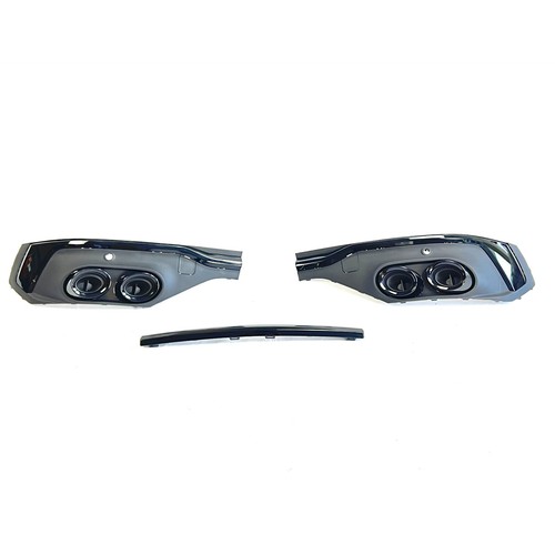 Black Rear Bumper Diffuser Exhausts Cover For Audi Q5 S Line Sport 2021-2023 - Picture 3 of 6