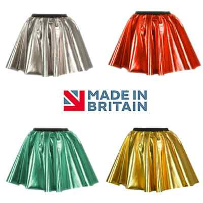 Metallic DANCE COSTUME Ladies FOIL Circle Skirt CHEER Troupe GROUP Dance