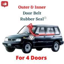 Set Suzuki Vitara Escudo Sidekick SE416 JX JLX Outer Inner Door Belt Rubber Seal