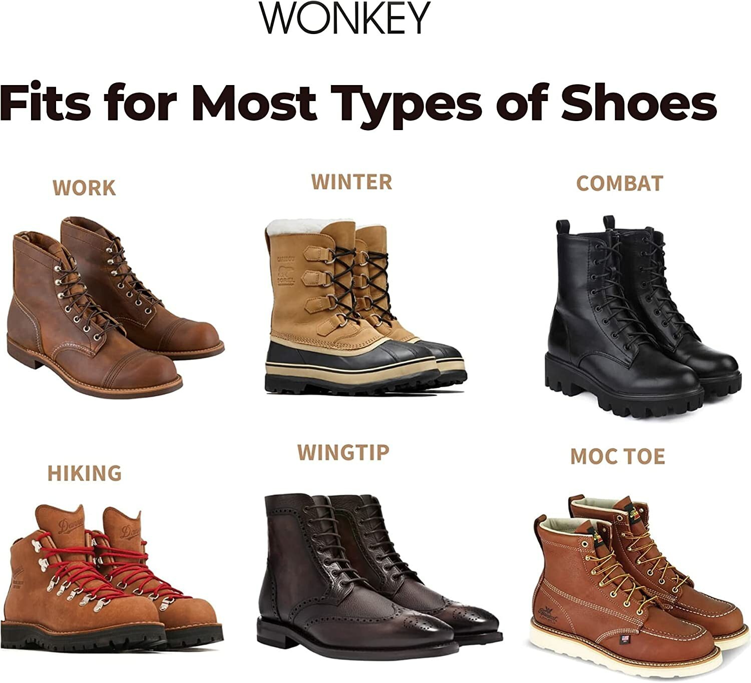 Round Replacement Shoe Laces for Walking Boots, Hiking Boots, Working