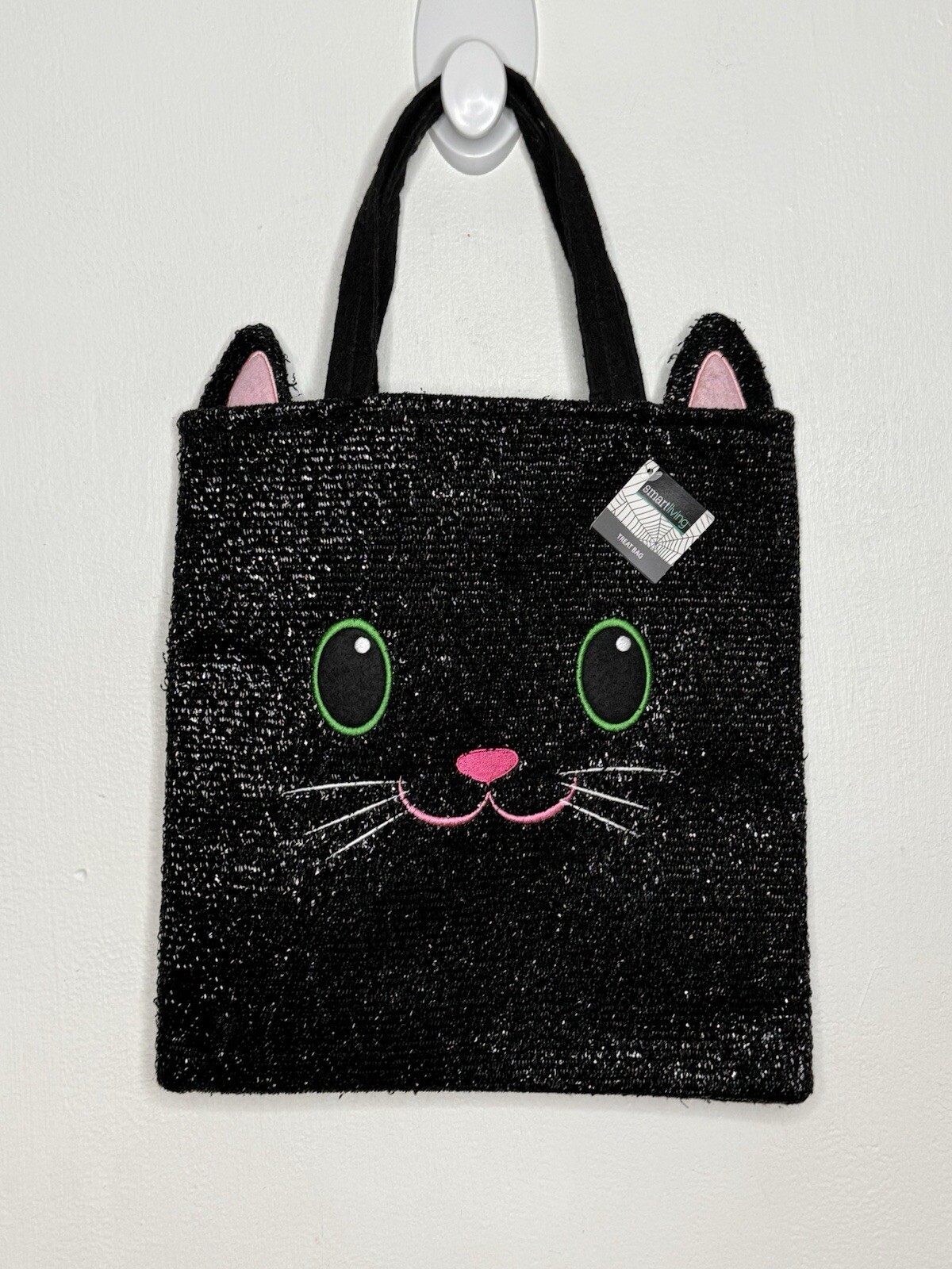 Smart Living Halloween Black Cat Treat Tote Bag Girls One Size Felt Metallic