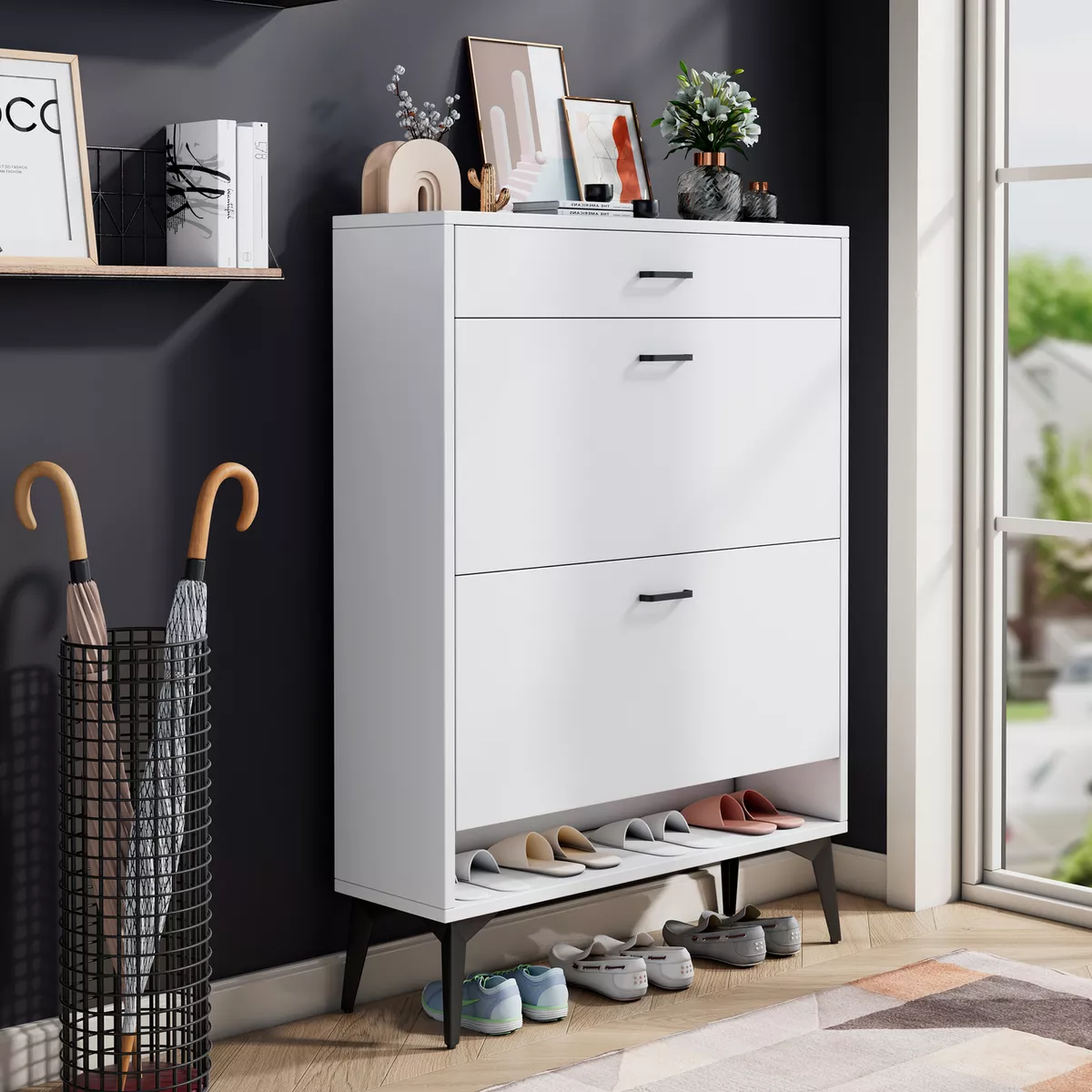 Grey gloss 2025 shoe storage