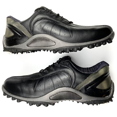 Footjoy Mens Golf Shoes Size 8.5 Black Leather Spikeless 