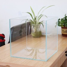 7 Gallons Glass Fish Tank 11.8" Square Aquarium w/5 Pieces 6mm Ultra-Clear Glass