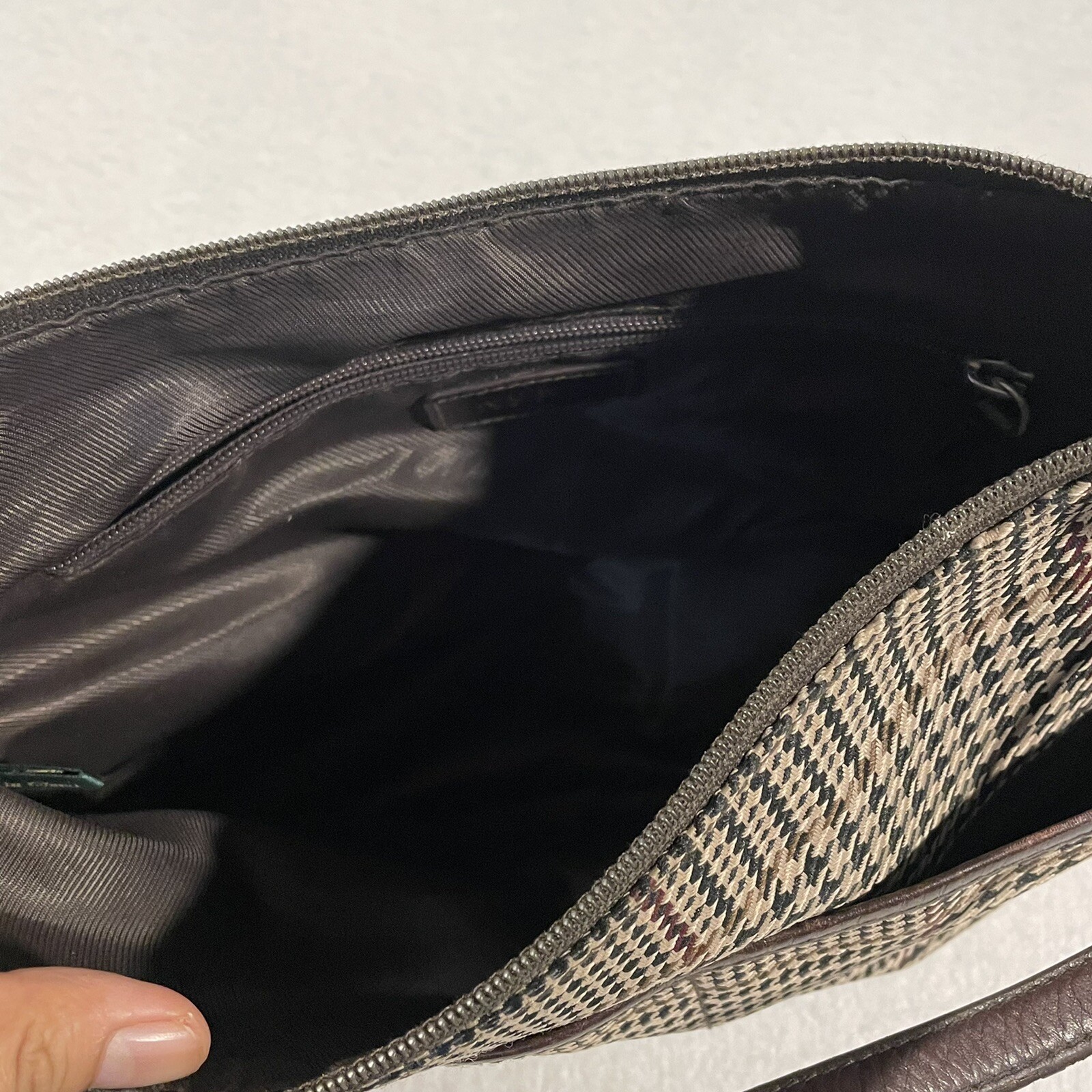 Y2K Lauren Ralph Lauren Plaid Pattern Shoulder Purse Gem