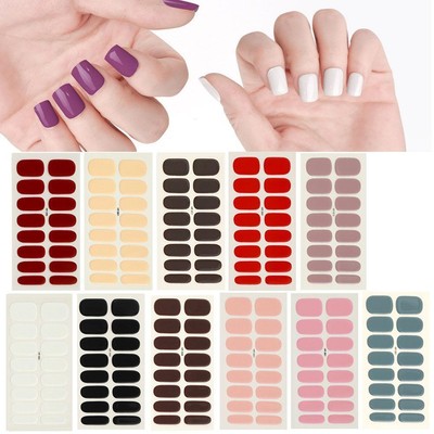 16 Streifen halbgehärtet Gel Nagelsticker Gellack UV Art Na D4P7 mit Feile E6U2