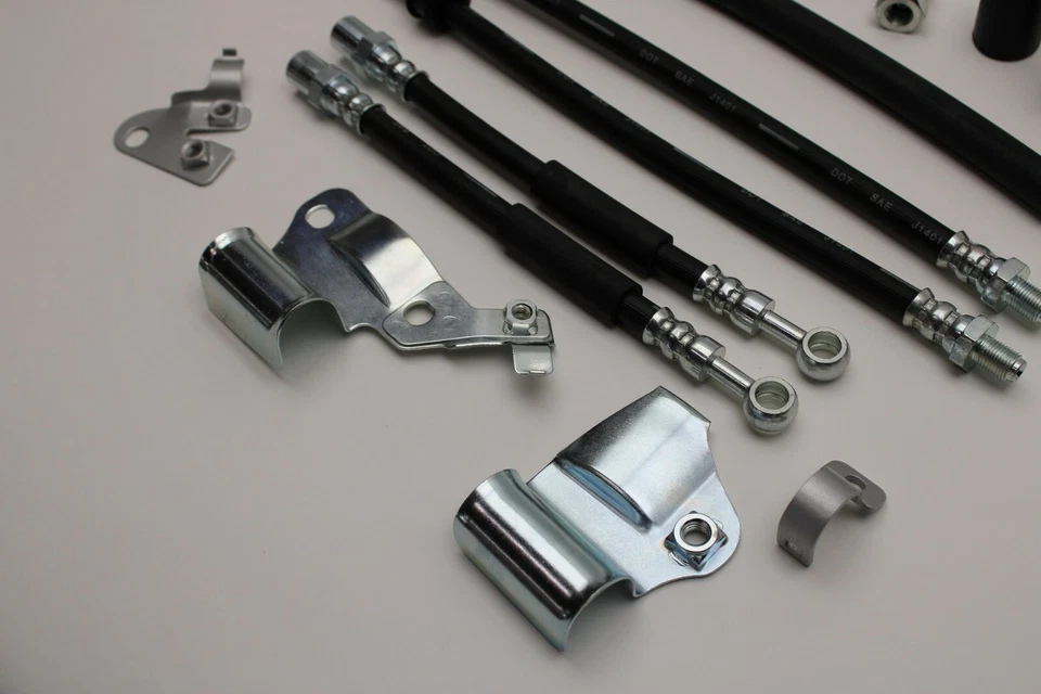 Suzuki GT750 Front Brake Hoses & Bracket Mounting Kit 16 Pcs L M B A Model C5-08 - Image 3 of 4