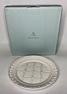 PartyLite Villa Bianca Pillar Tray Retired Item NIB P4E/P90540