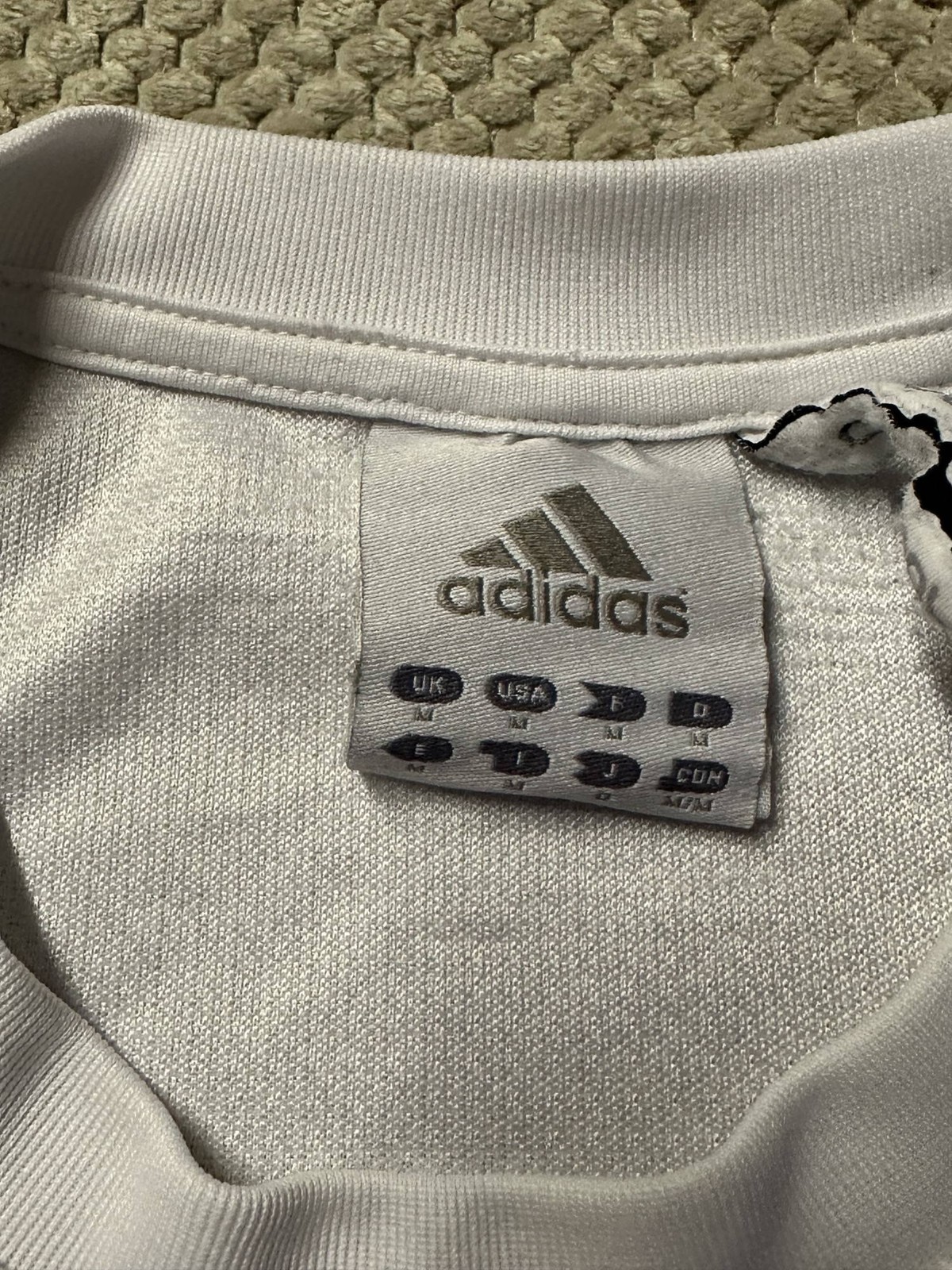 Adidas Men’s Short Sleeve Crew Neck Polo Shirt Medium White image 3
