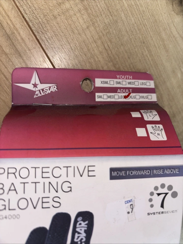 Guantes de bateo protectores Allstar D30 XL NUEVOS CON ETIQUETAS negros/blancos Foto 3 de 4