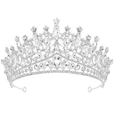 CAVETEE Silver Tiaras and Crowns for Women and Girls Princess Crown for