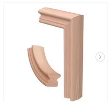 Stair Parts 7599 Red Oak Straight 2-Rise Gooseneck No Cap Handrail Fitting