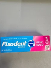 3 PACK Fixodent Denture Adhesive Cream, Original, Strong And Long Hold - 0.75 Oz