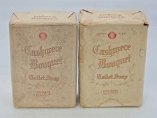 Lot of 2 Vintage Cashmere Bouquet Toilet Soap Colgate-Palmolive-Peet Co
