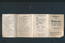 Wm. Britais toy soldiers pocket catalog 1950's