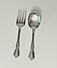 Vintage Oneidacraft Deluxe Stainless CHATEAU Child Flatware Fork Spoon Set USA