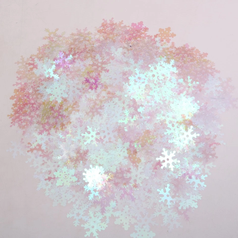 1000pcs Confetti de flocon de neige transparent décorations de fête de Noël - Photo 2/4