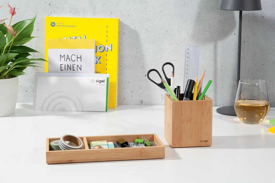 SA204 Stifteköcher Stiftebox, Bambus - Bild 2 von 4