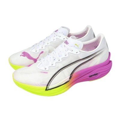 Puma Deviate Nitro Elite 3 White Purple Volt Men Racing Running Shoes 309809-05